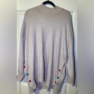 Philosophy Knit Sweater Womens Tan Mock Neck,‎ 3xL